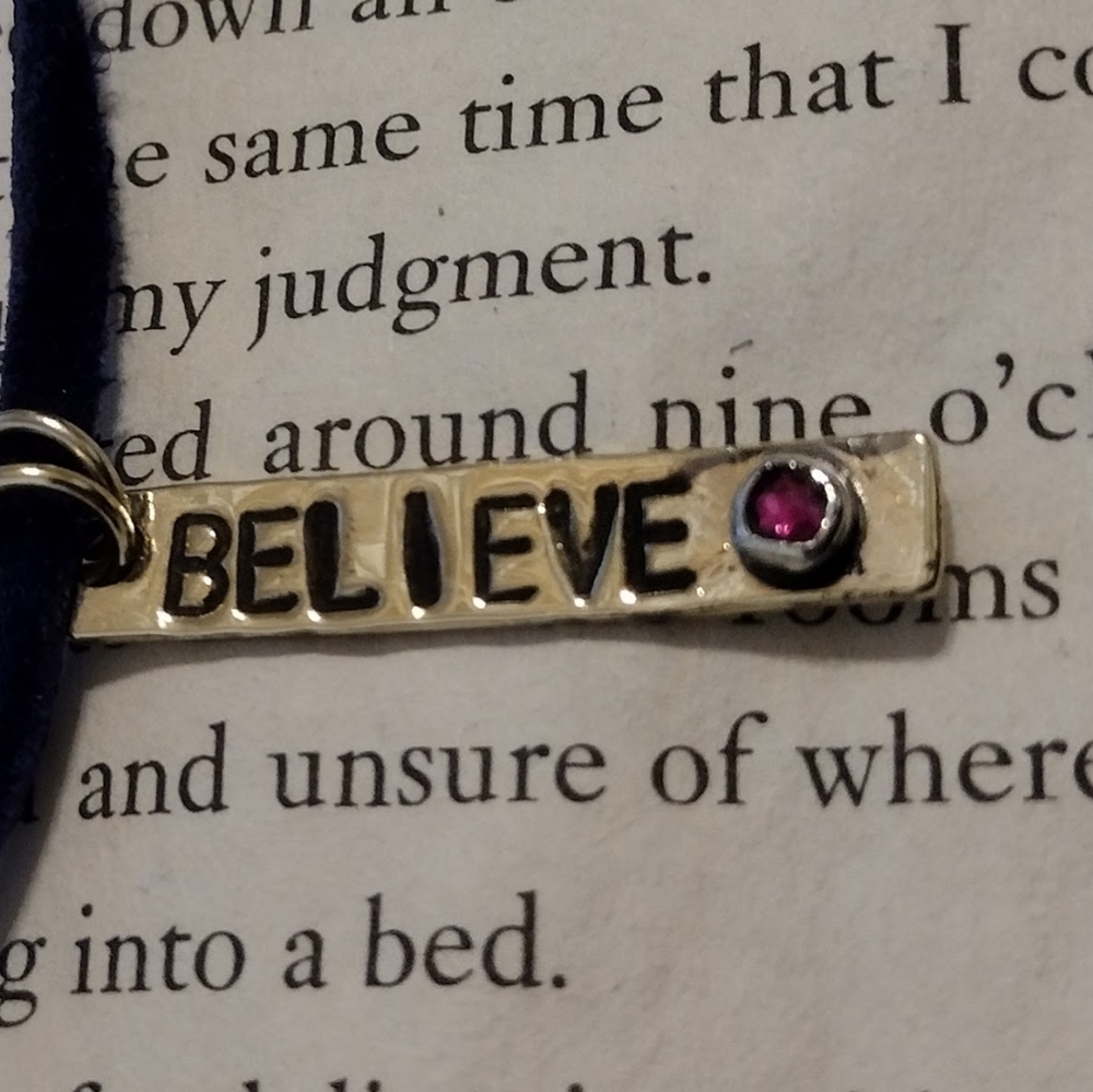 Brass/Sterling Silver Swarovski Crystal Mantra personalized charm pendant